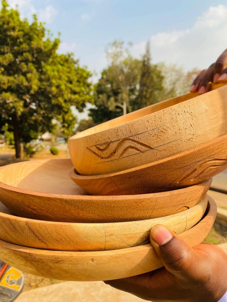 Carved Natural Wooden Serving Trays